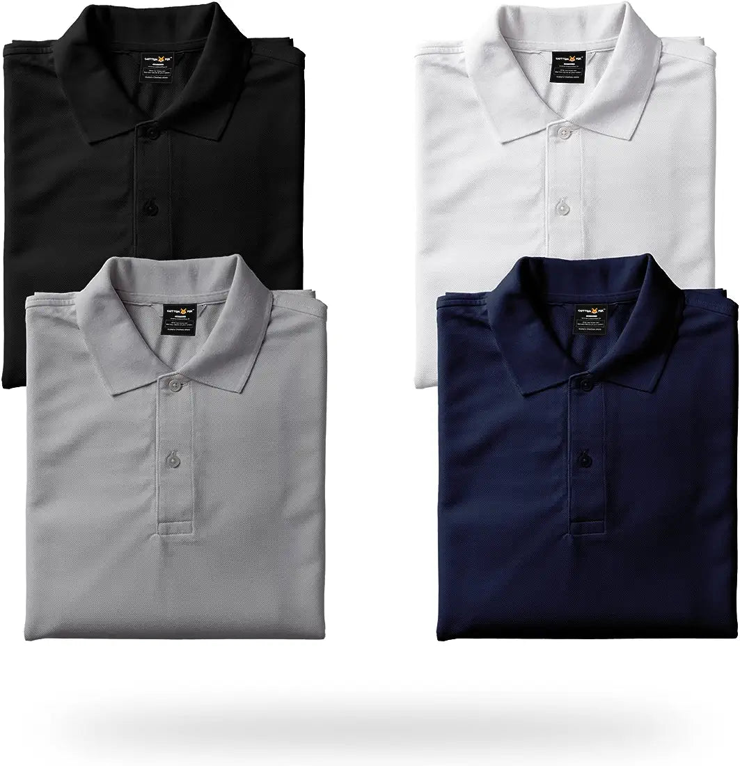 🔥🔥Poly Cotton Solid Half Sleeves Mens Polo T-shirt🔥 💥(Pack of 4)💥🔥 💥Flat 50% OFF💥